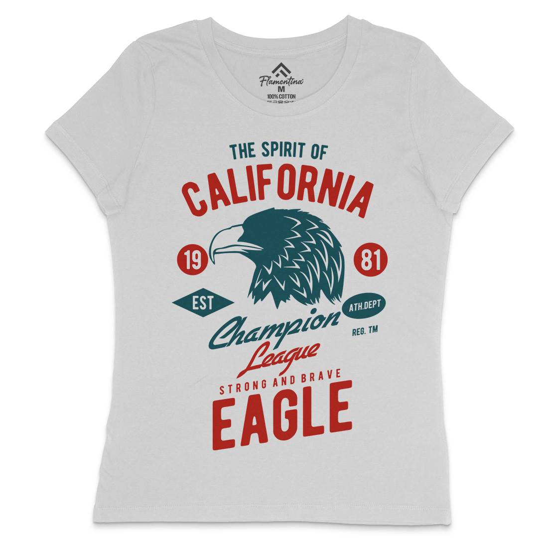 The Spirit Of California Womens Crew Neck T-Shirt American B467