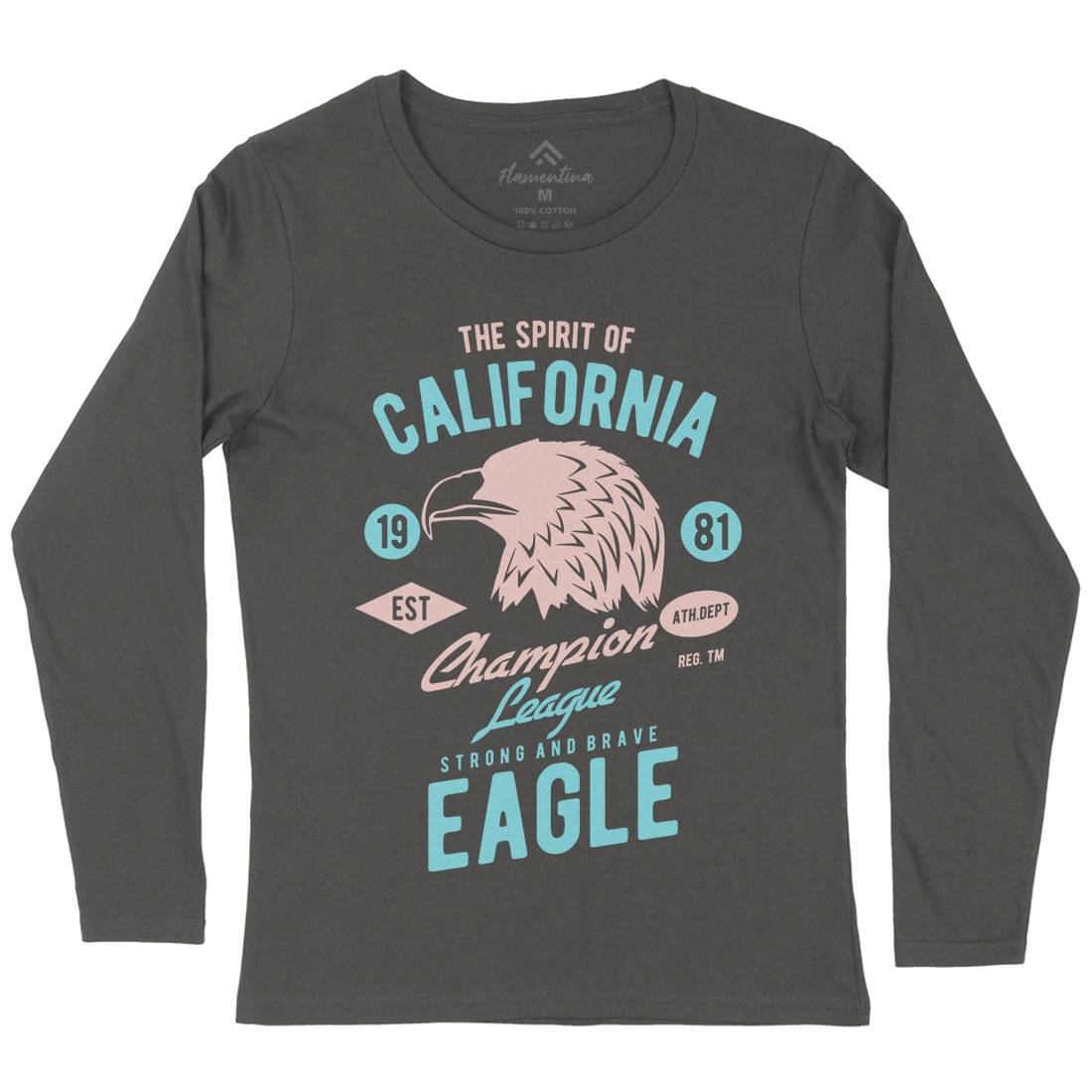 The Spirit Of California Womens Long Sleeve T-Shirt American B467