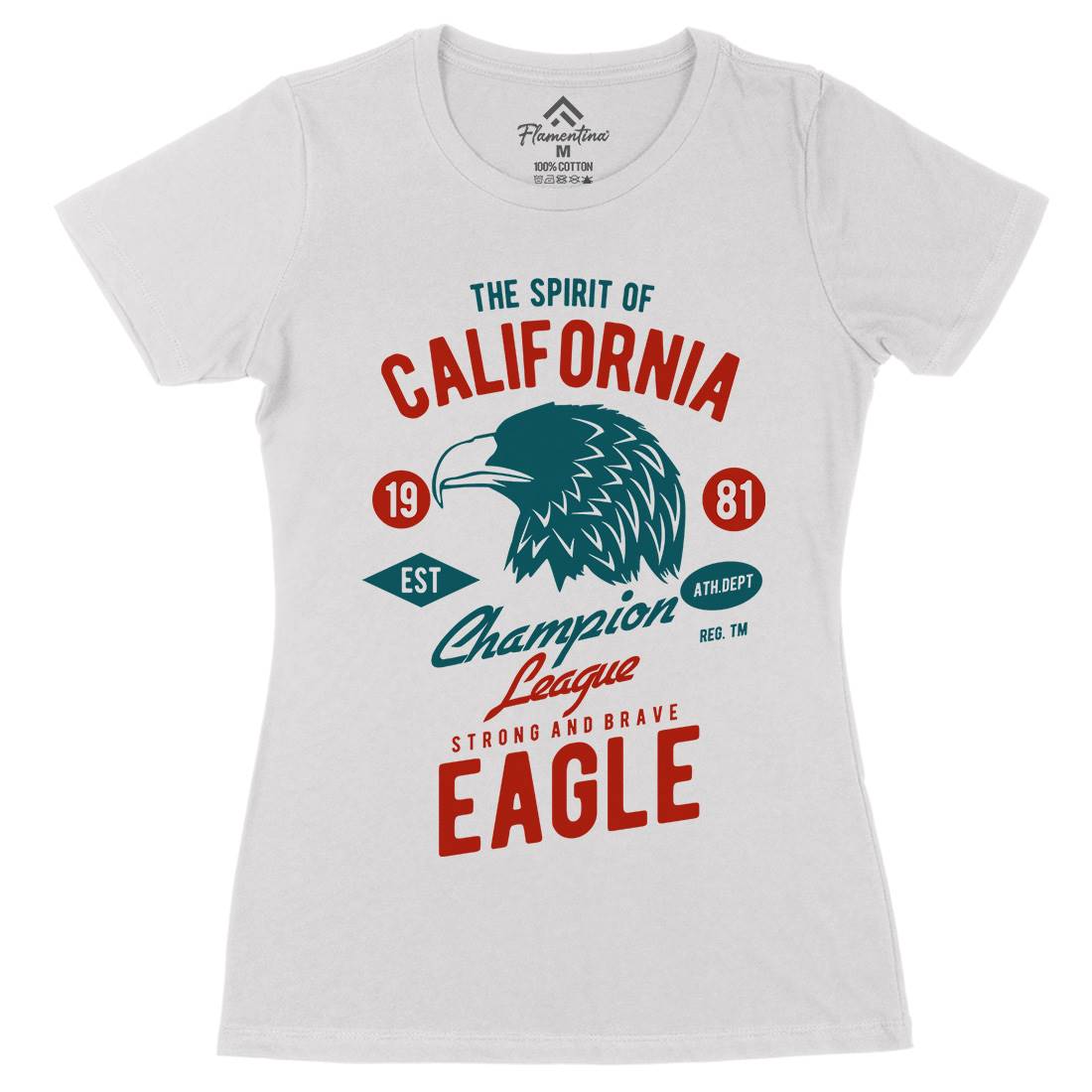 The Spirit Of California Womens Organic Crew Neck T-Shirt American B467