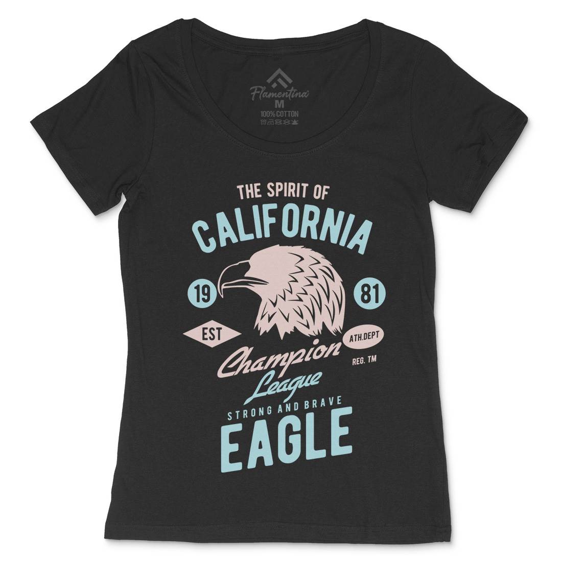 The Spirit Of California Womens Scoop Neck T-Shirt American B467