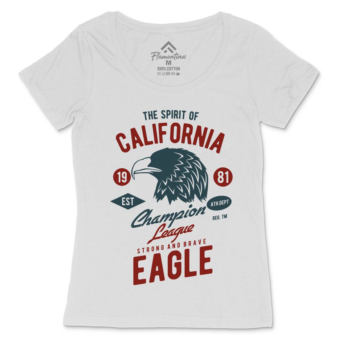 The Spirit Of California Womens Scoop Neck T-Shirt American B467