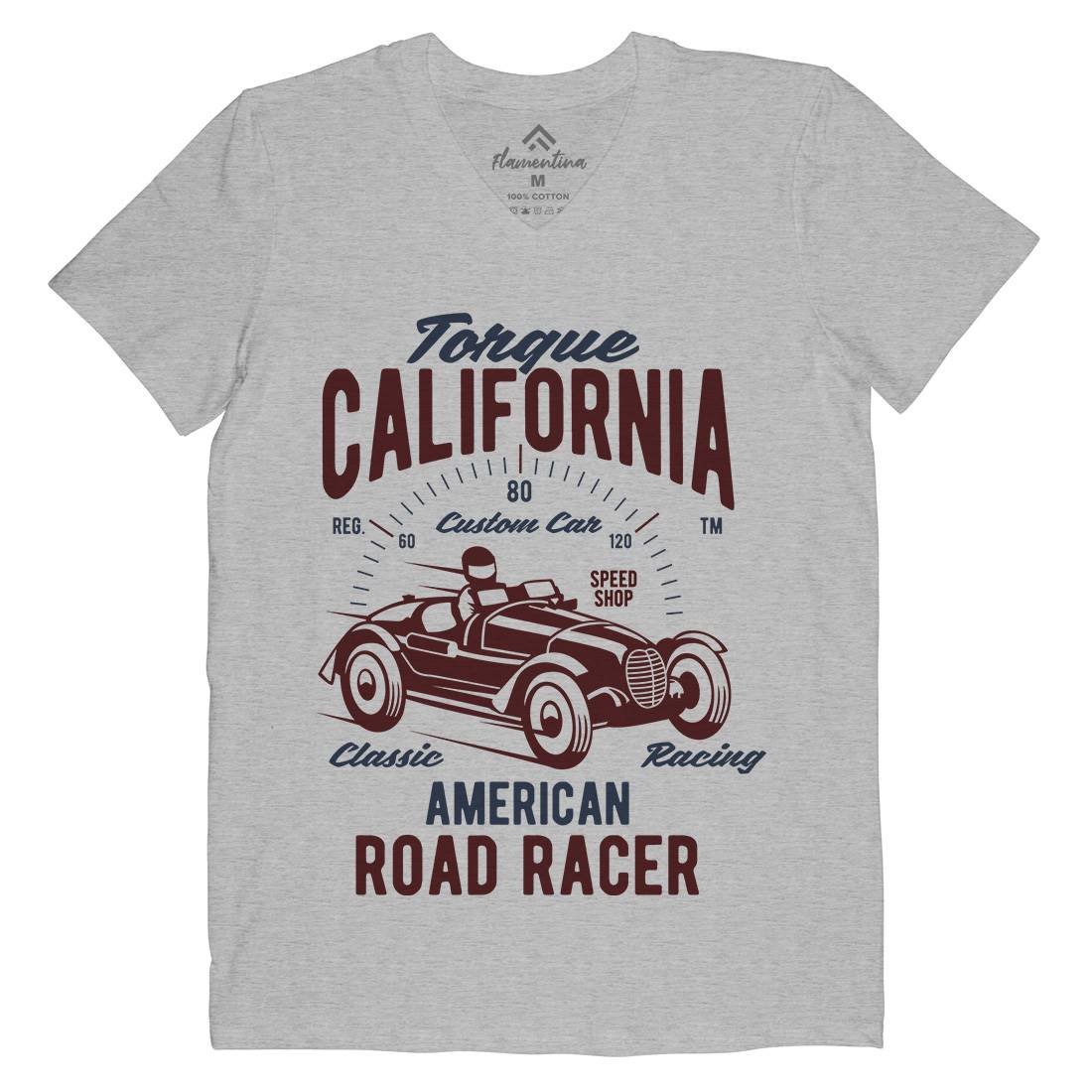 Torque California Mens V-Neck T-Shirt Cars B468