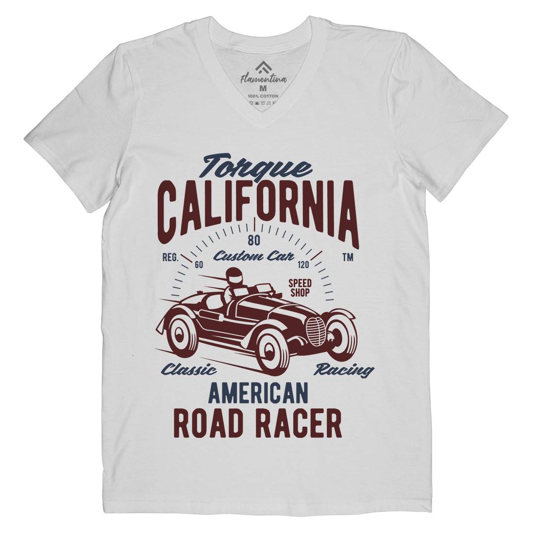 Torque California Mens V-Neck T-Shirt Cars B468