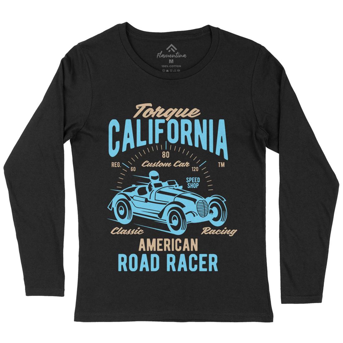 Torque California Womens Long Sleeve T-Shirt Cars B468