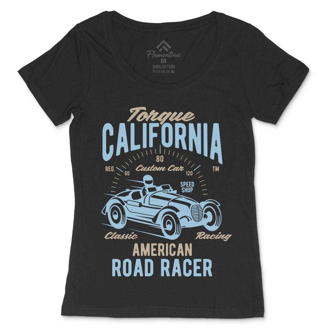 Torque California Womens Scoop Neck T-Shirt Cars B468