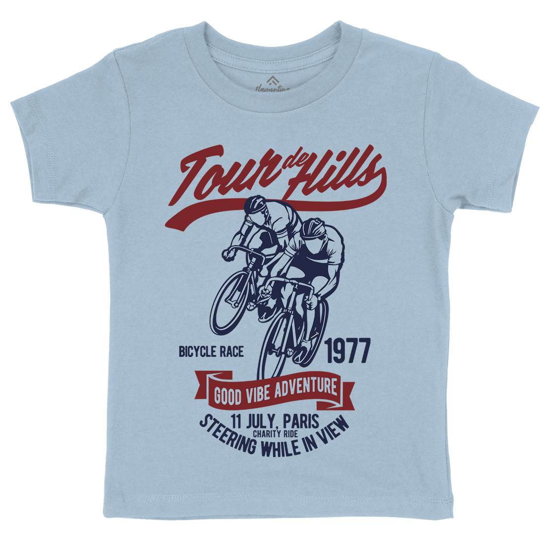Tour De Hills Kids Crew Neck T-Shirt Bikes B469