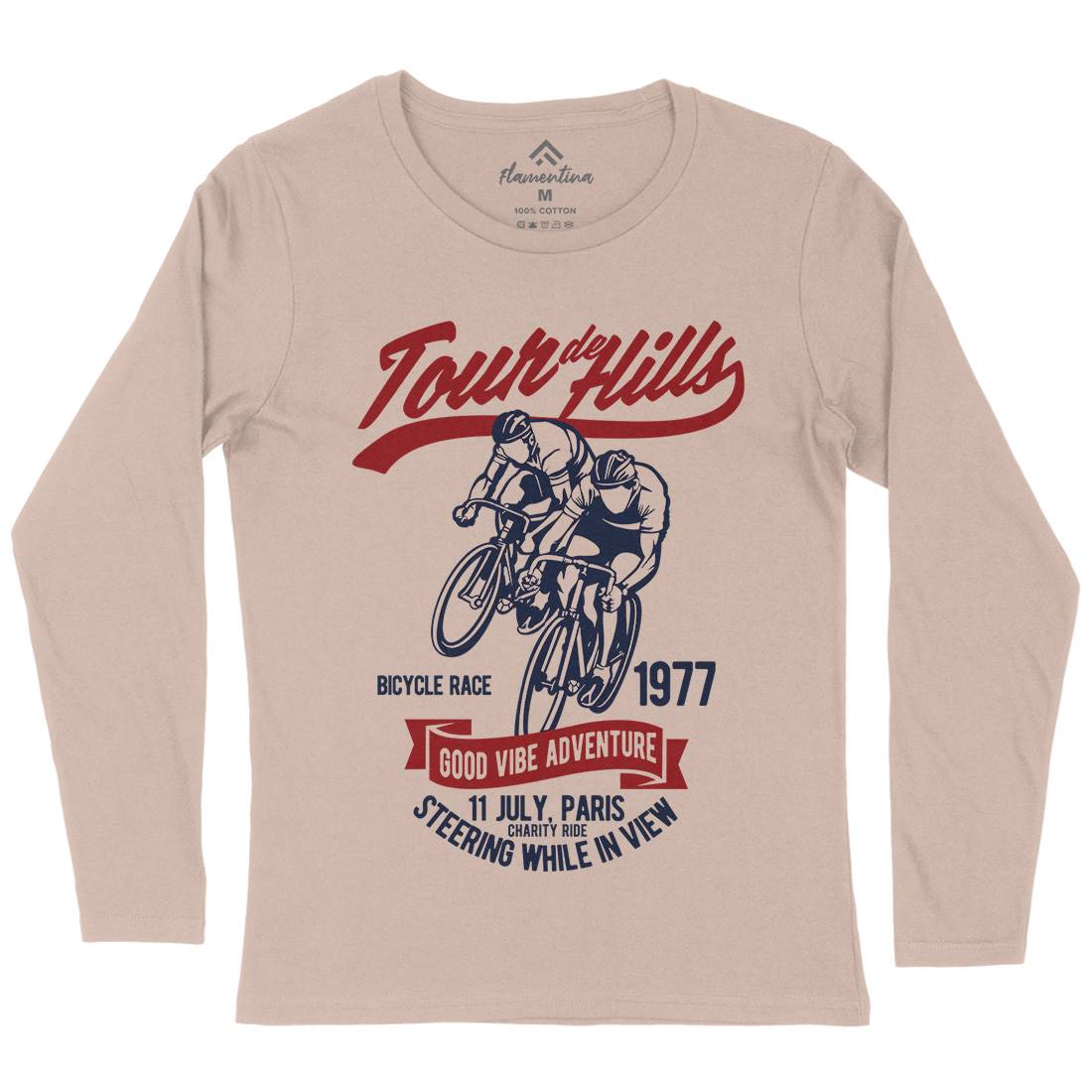 Tour De Hills Womens Long Sleeve T-Shirt Bikes B469