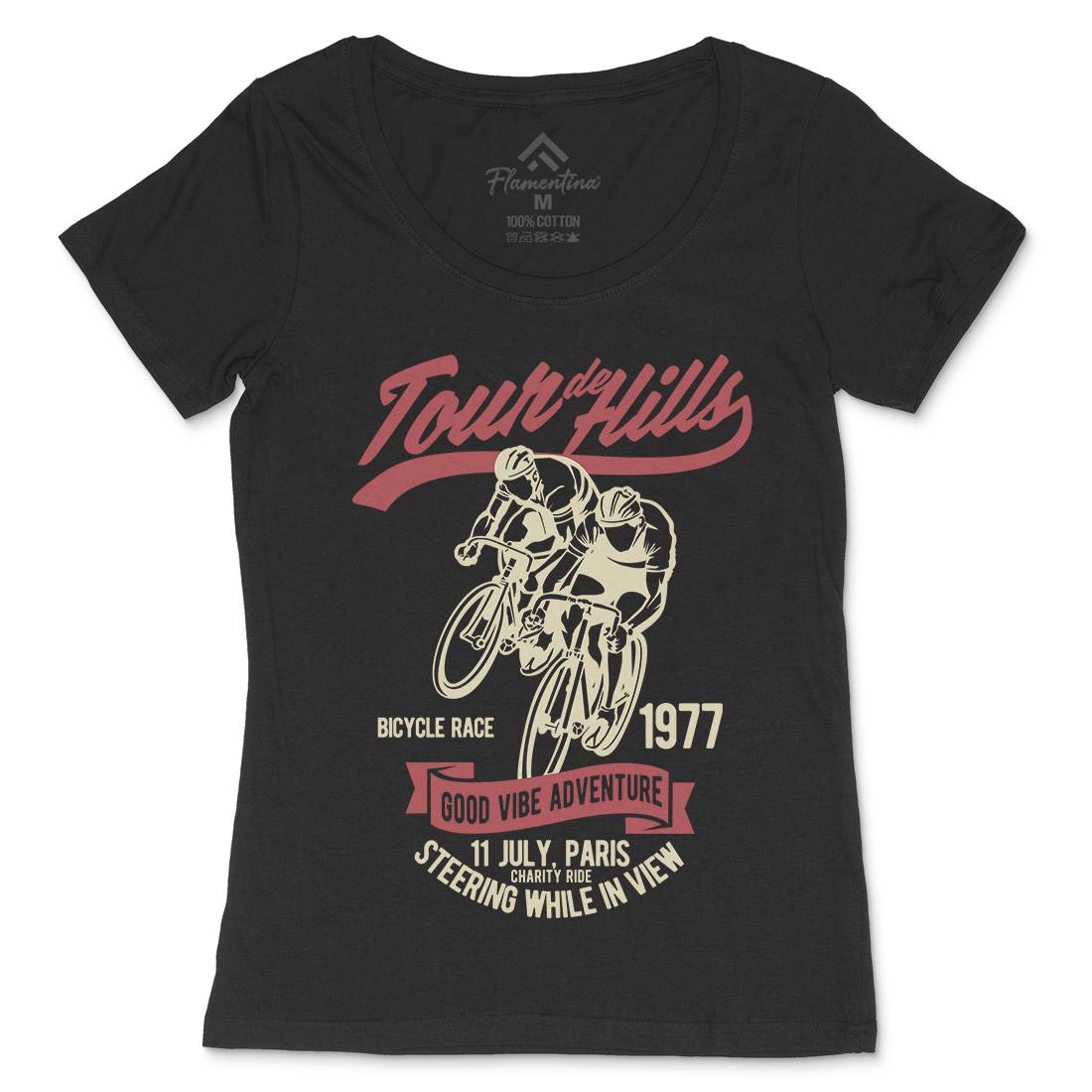 Tour De Hills Womens Scoop Neck T-Shirt Bikes B469