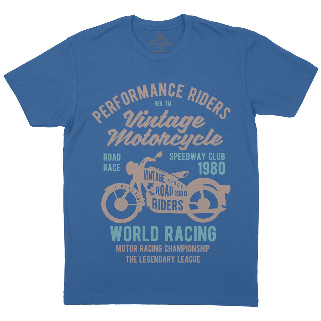Vintage Mens Crew Neck T-Shirt Motorcycles B470