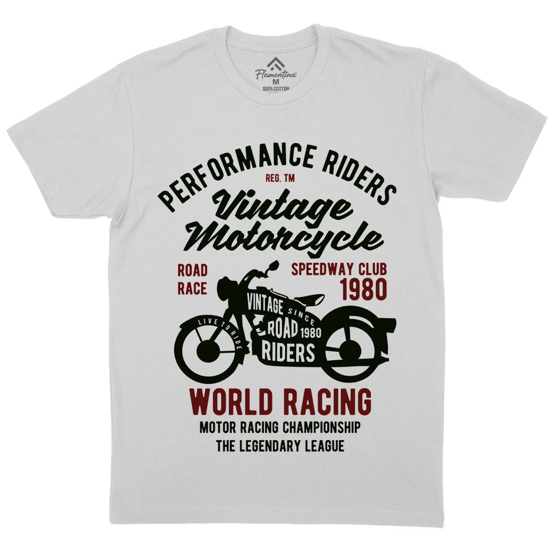 Vintage Mens Crew Neck T-Shirt Motorcycles B470