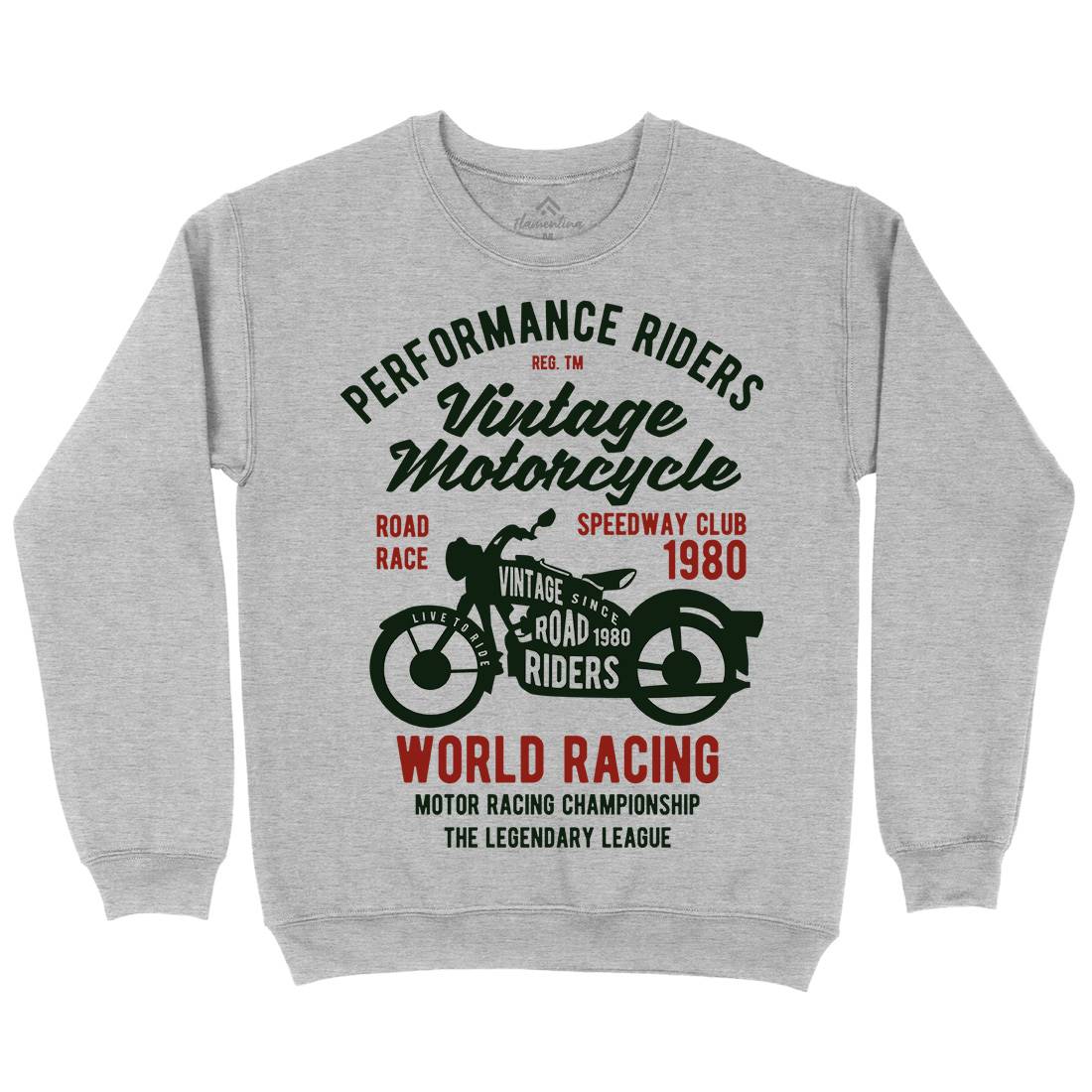 Vintage Mens Crew Neck Sweatshirt Motorcycles B470
