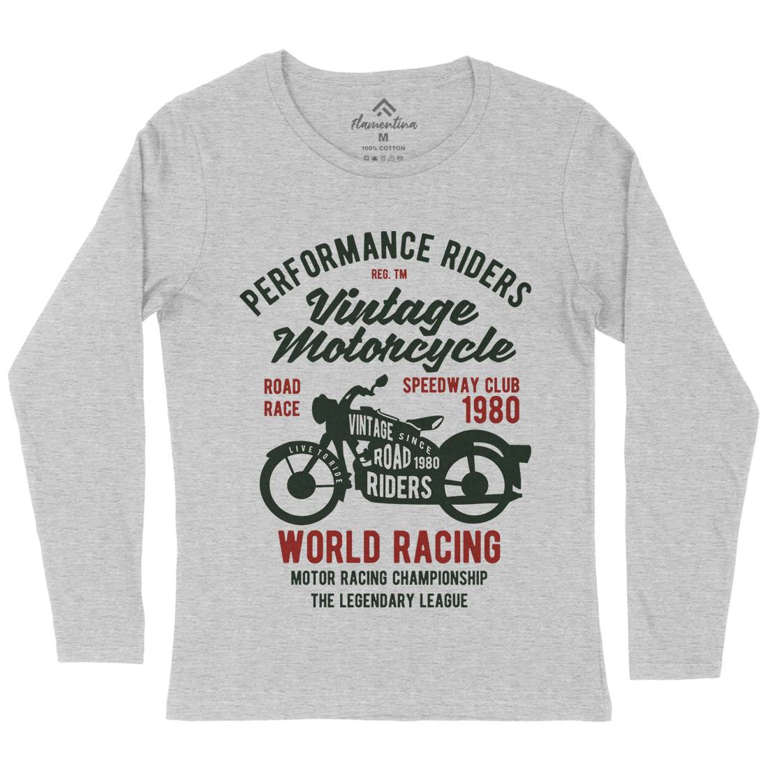 Vintage Womens Long Sleeve T-Shirt Motorcycles B470