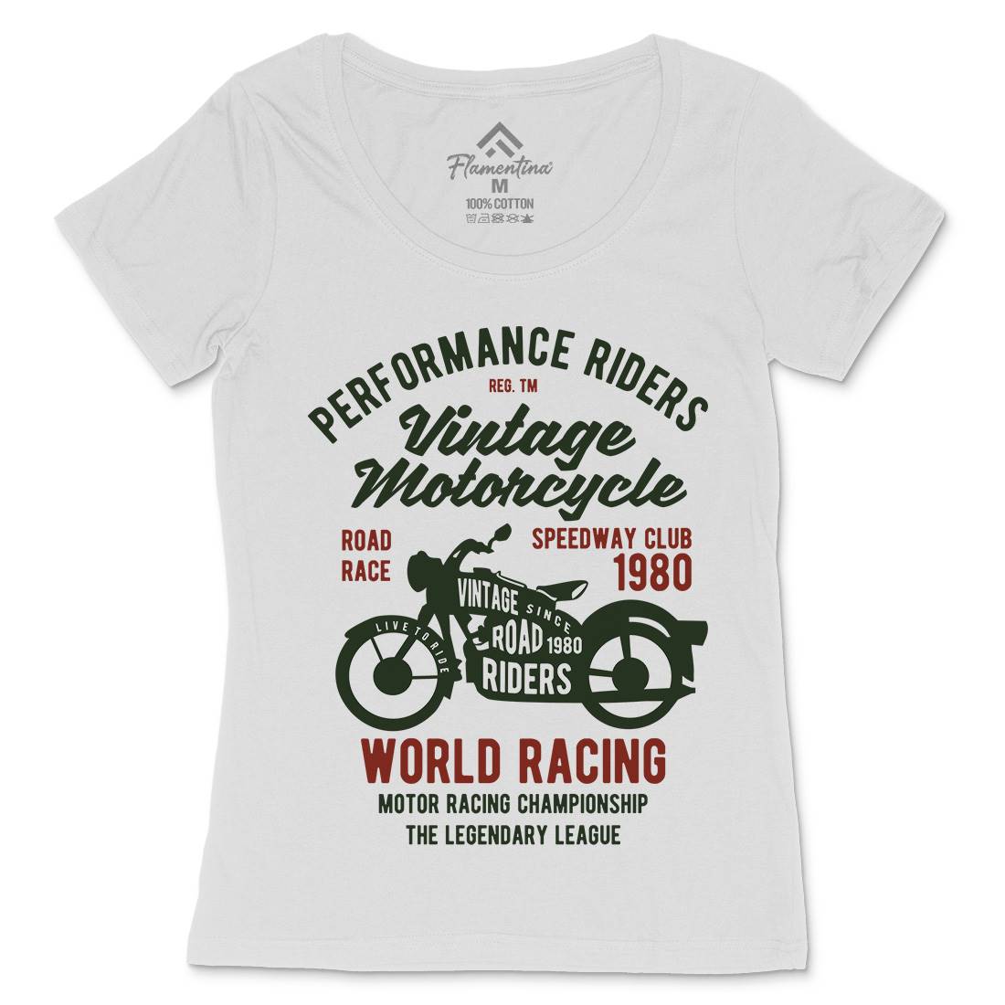 Vintage Womens Scoop Neck T-Shirt Motorcycles B470