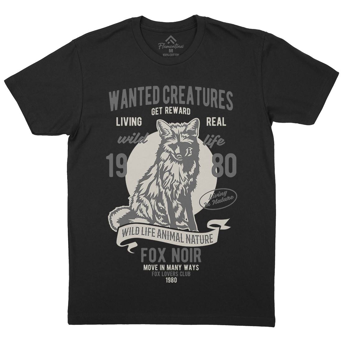 Wanted Creature Mens Crew Neck T-Shirt Animals B471