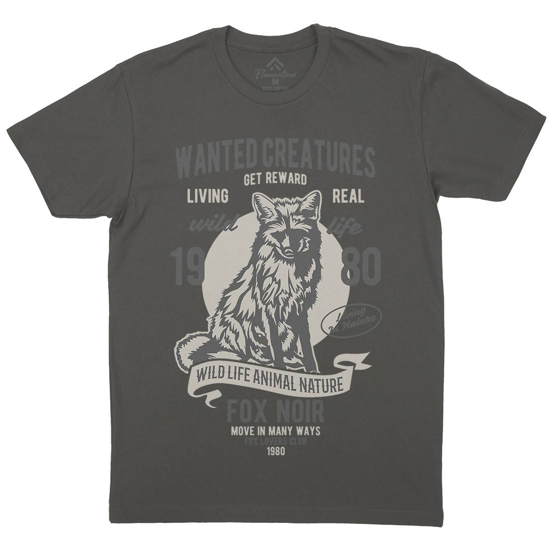 Wanted Creature Mens Crew Neck T-Shirt Animals B471
