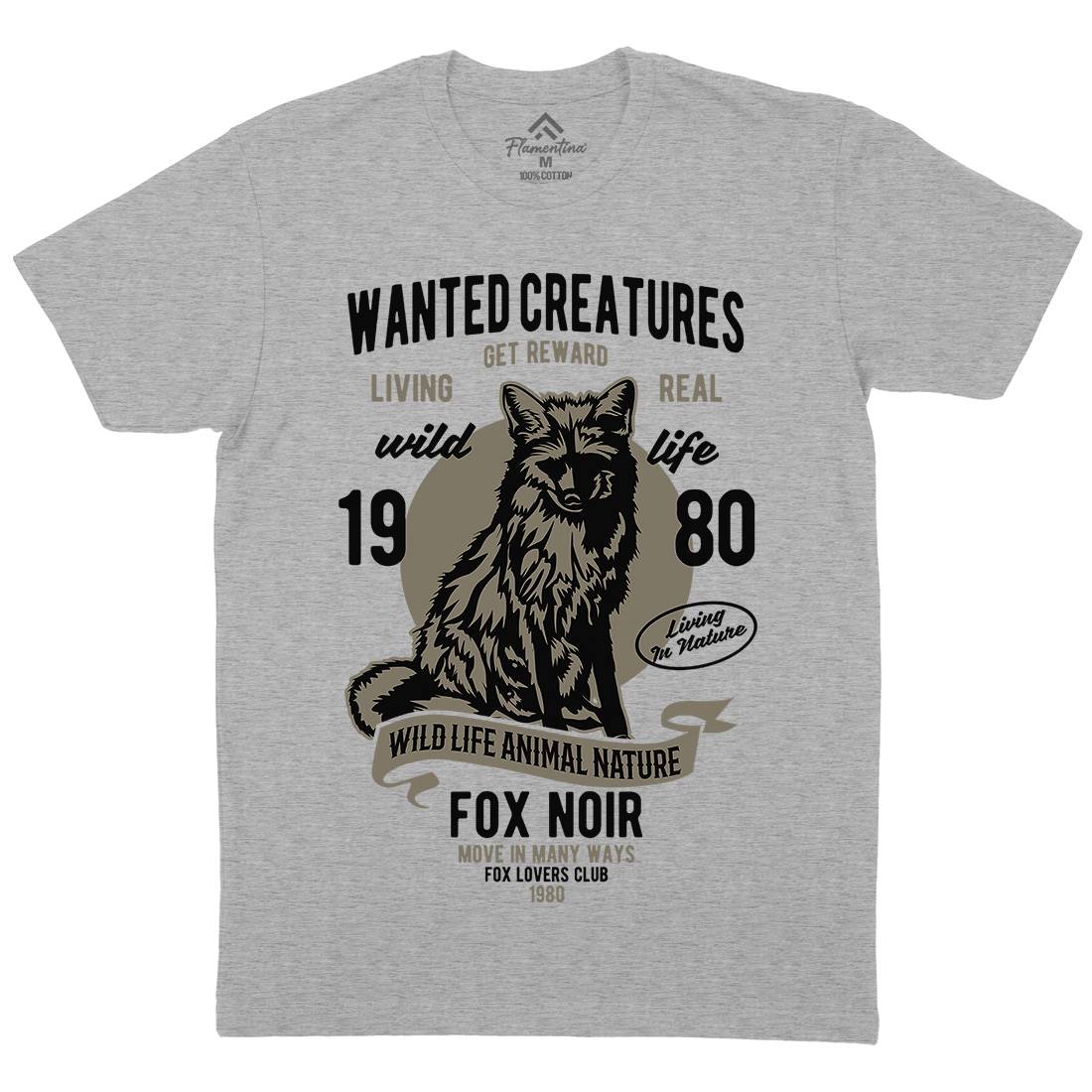 Wanted Creature Mens Organic Crew Neck T-Shirt Animals B471