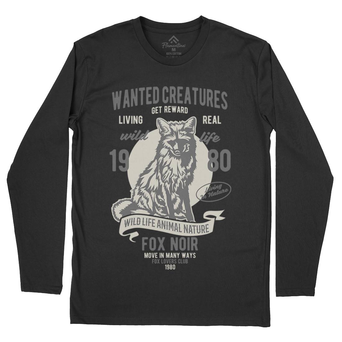 Wanted Creature Mens Long Sleeve T-Shirt Animals B471