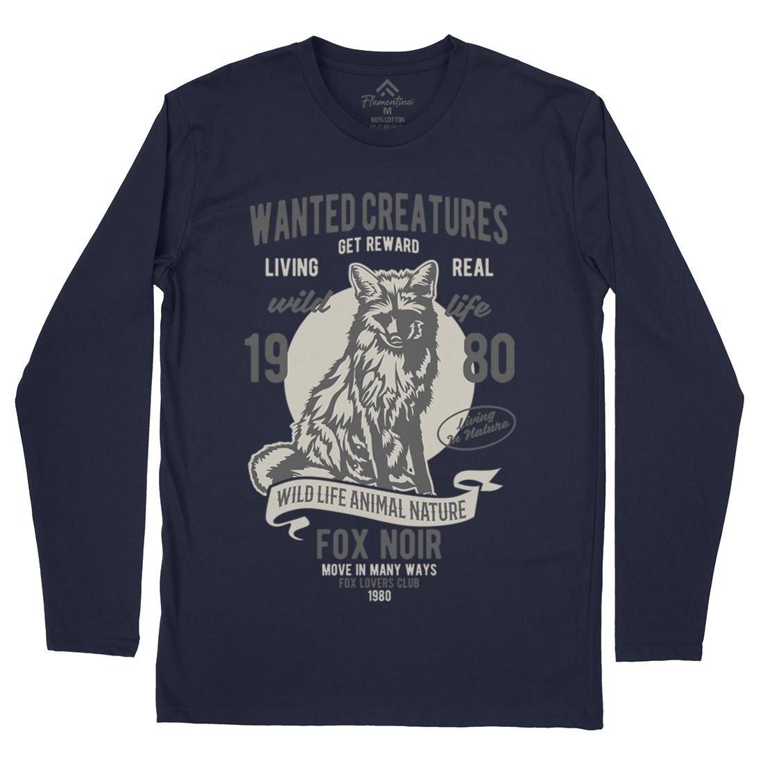Wanted Creature Mens Long Sleeve T-Shirt Animals B471