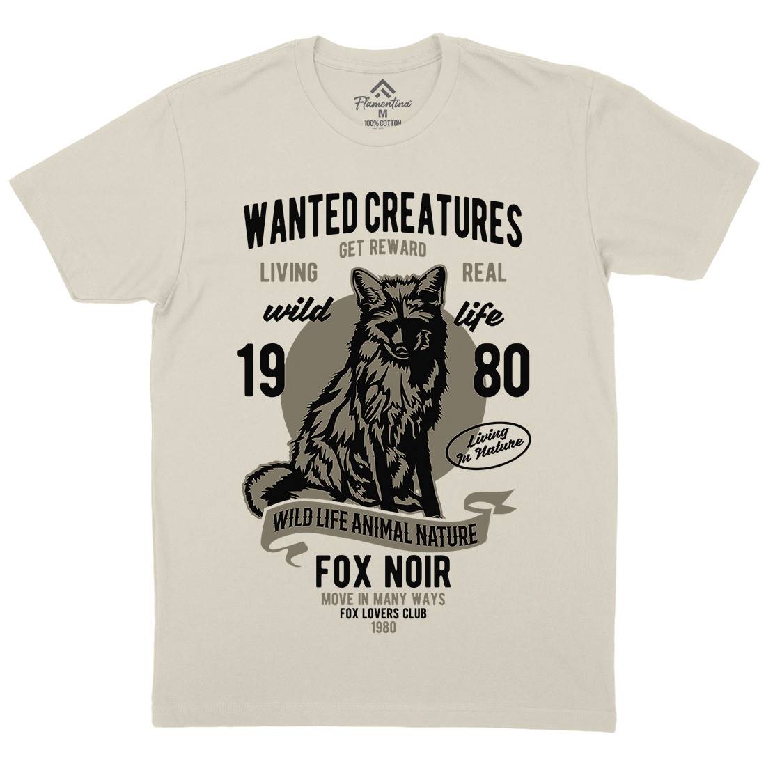 Wanted Creature Mens Organic Crew Neck T-Shirt Animals B471