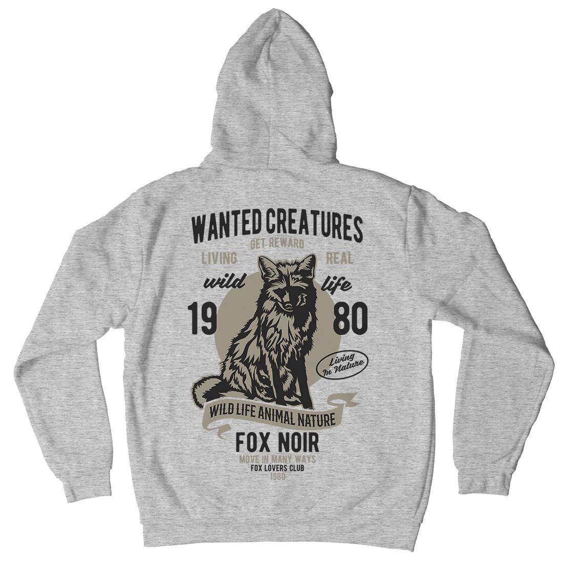 Wanted Creature Mens Hoodie With Pocket Animals B471