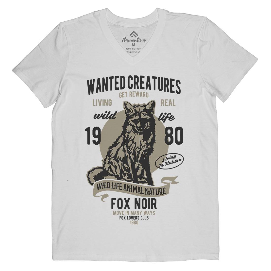 Wanted Creature Mens V-Neck T-Shirt Animals B471