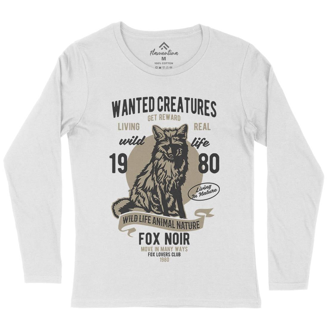 Wanted Creature Womens Long Sleeve T-Shirt Animals B471