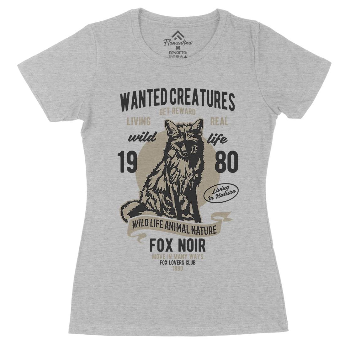 Wanted Creature Womens Organic Crew Neck T-Shirt Animals B471