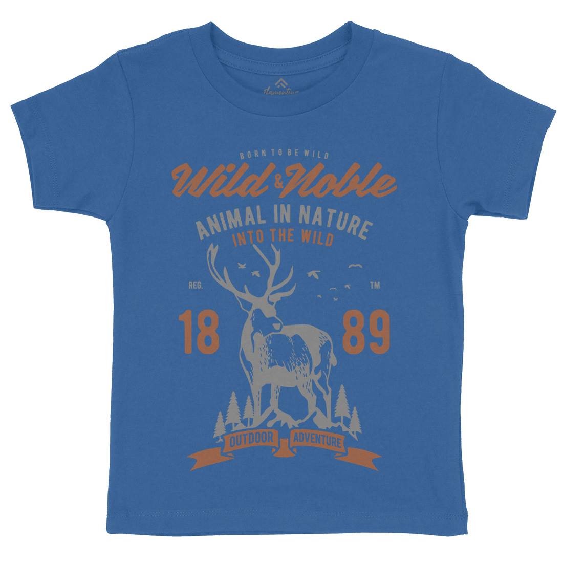 Wild And Noble Kids Organic Crew Neck T-Shirt Animals B472