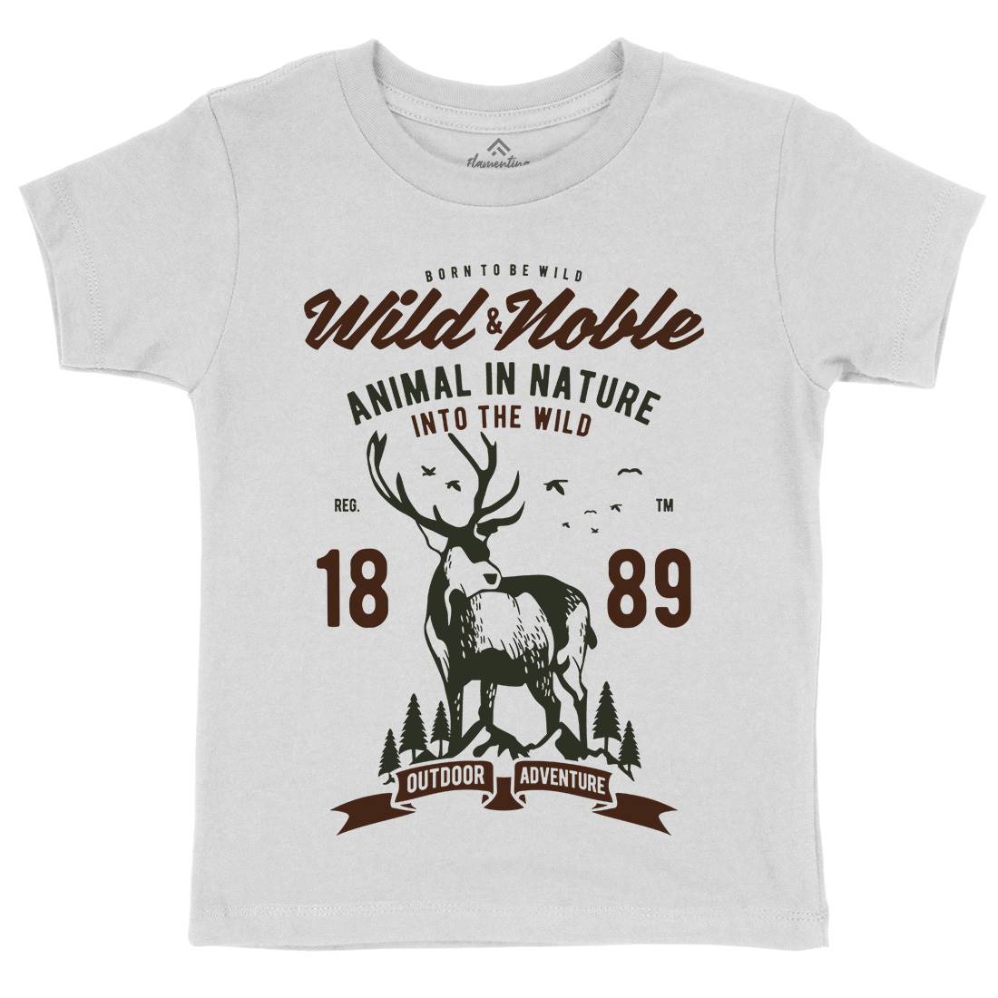 Wild And Noble Kids Organic Crew Neck T-Shirt Animals B472