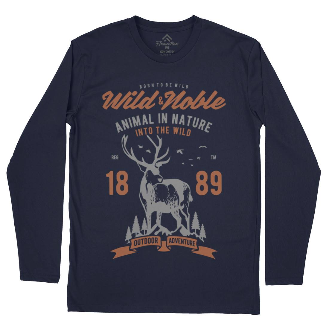 Wild And Noble Mens Long Sleeve T-Shirt Animals B472
