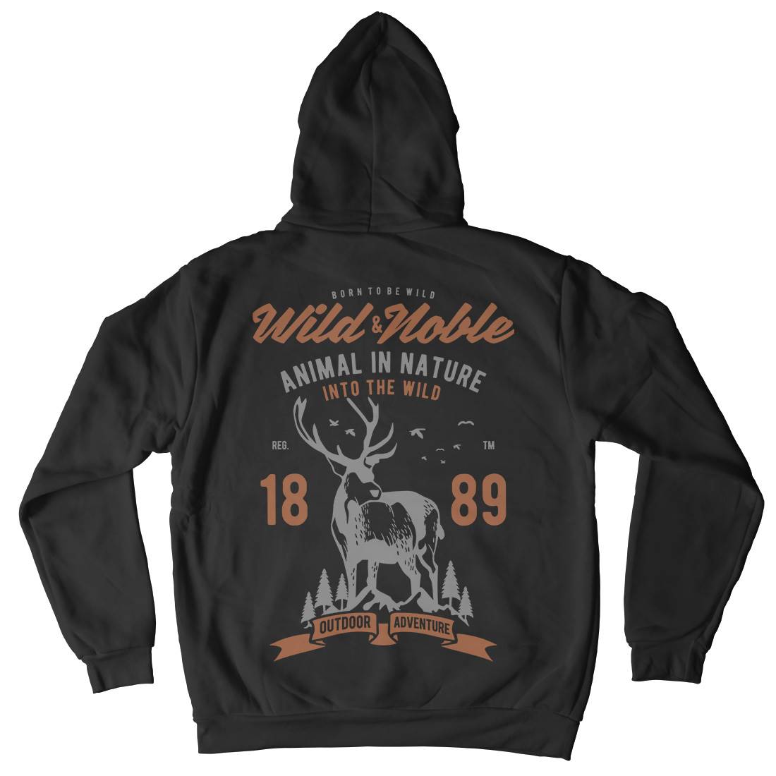 Wild And Noble Mens Hoodie With Pocket Animals B472