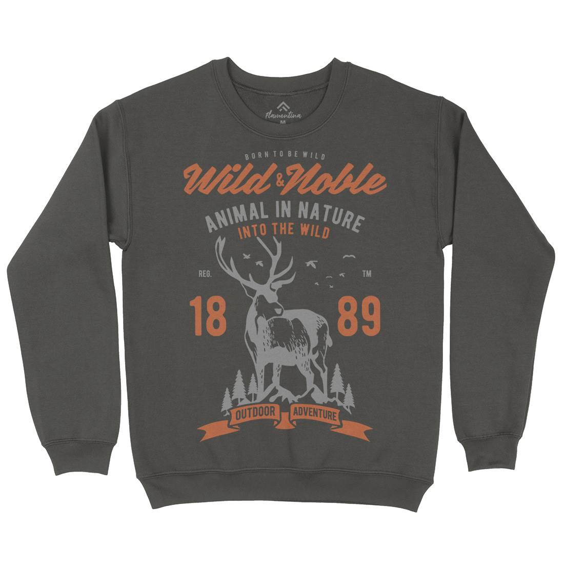 Wild And Noble Mens Crew Neck Sweatshirt Animals B472