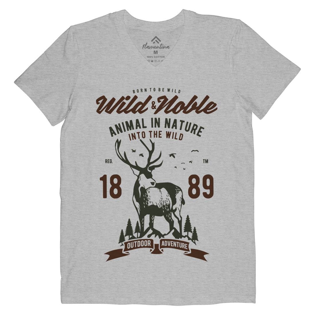 Wild And Noble Mens V-Neck T-Shirt Animals B472
