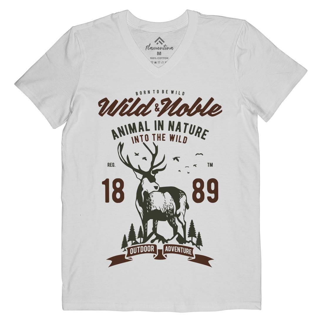 Wild And Noble Mens V-Neck T-Shirt Animals B472