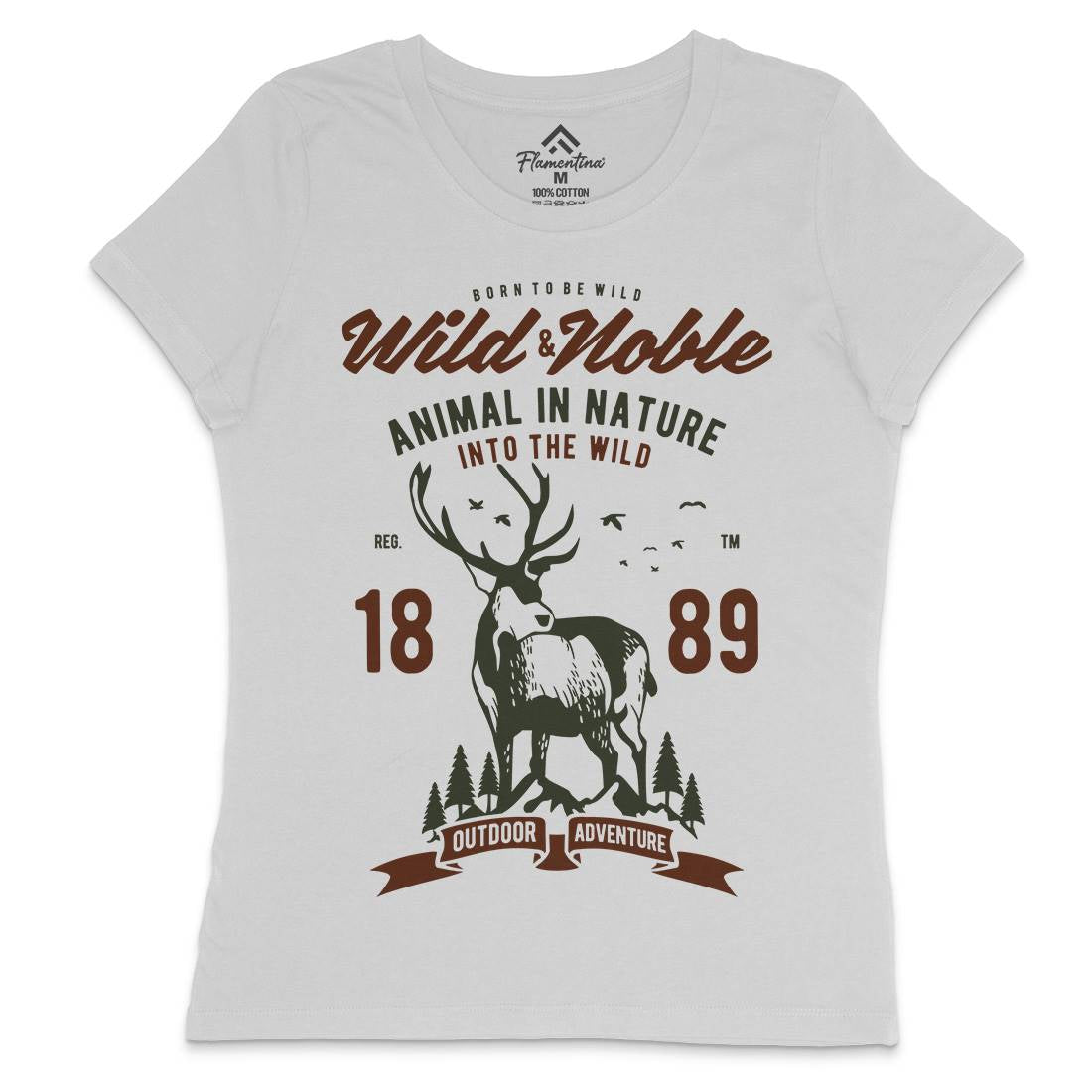 Wild And Noble Womens Crew Neck T-Shirt Animals B472