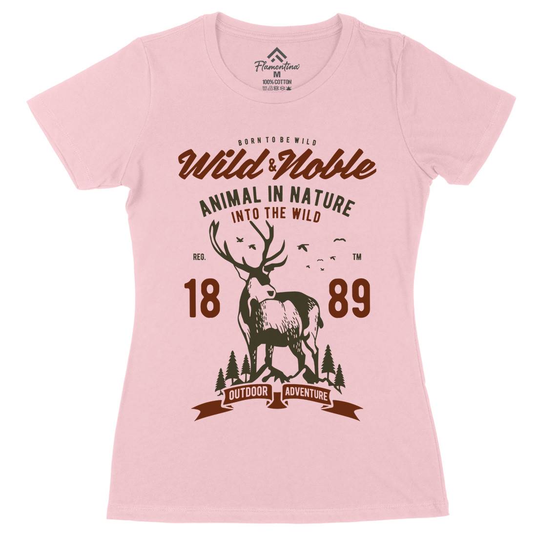 Wild And Noble Womens Organic Crew Neck T-Shirt Animals B472