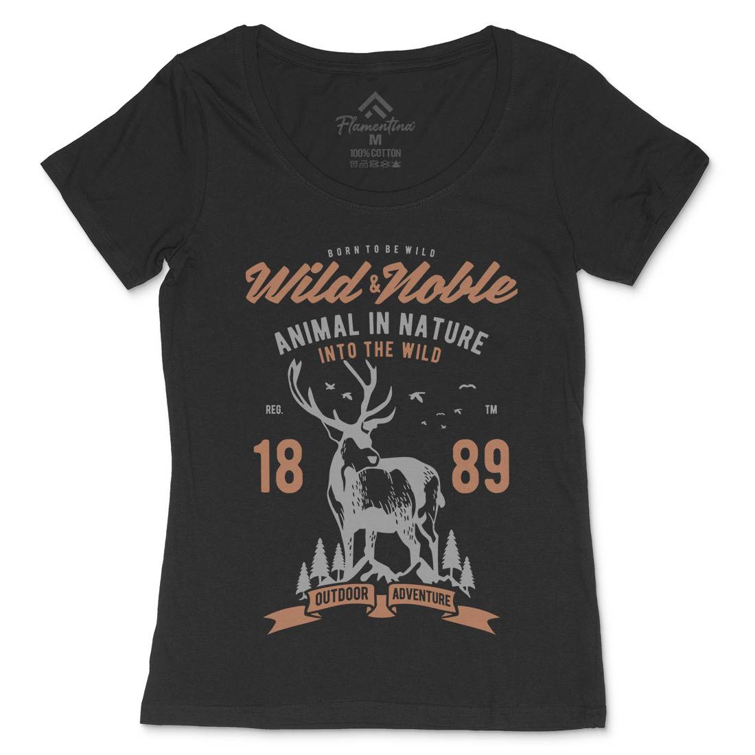 Wild And Noble Womens Scoop Neck T-Shirt Animals B472