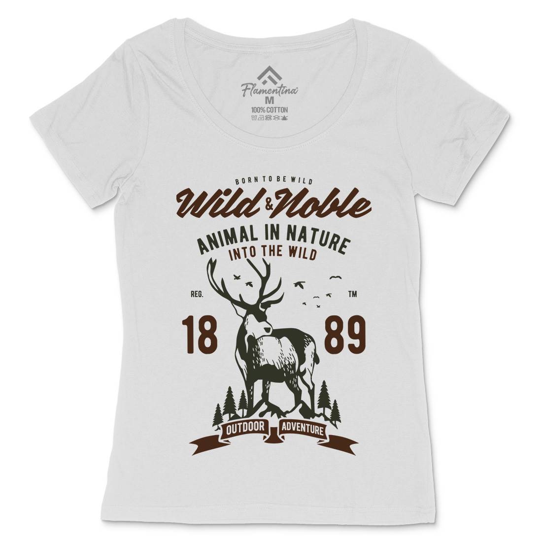 Wild And Noble Womens Scoop Neck T-Shirt Animals B472