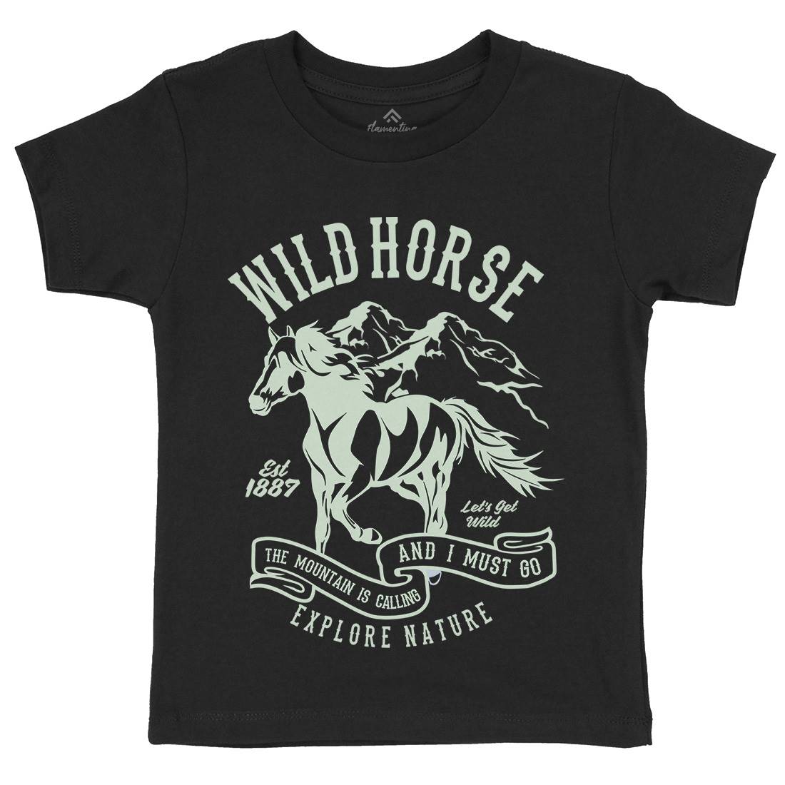 Wild Horse Kids Organic Crew Neck T-Shirt Animals B473