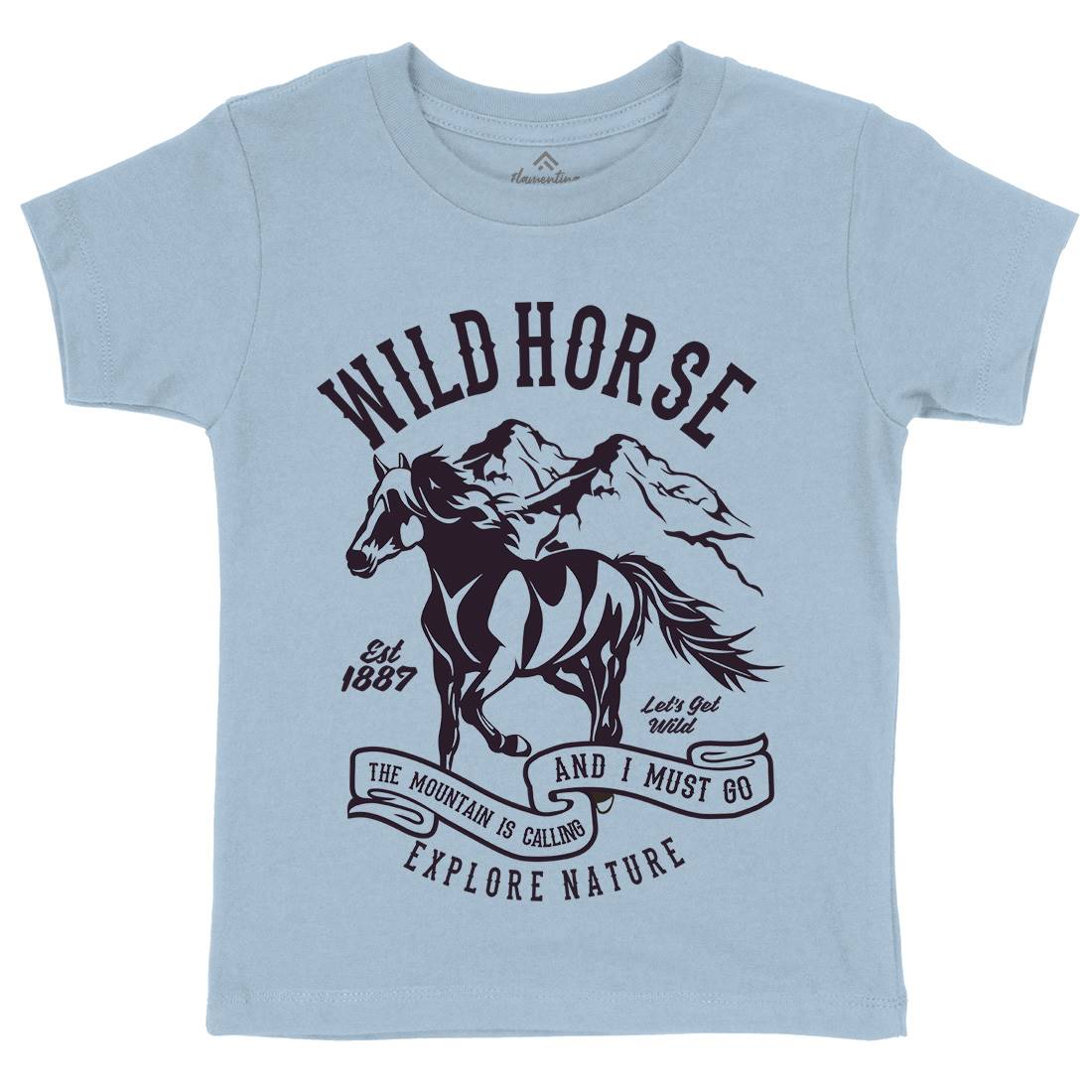 Wild Horse Kids Organic Crew Neck T-Shirt Animals B473