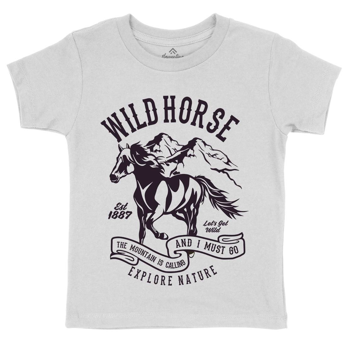 Wild Horse Kids Crew Neck T-Shirt Animals B473