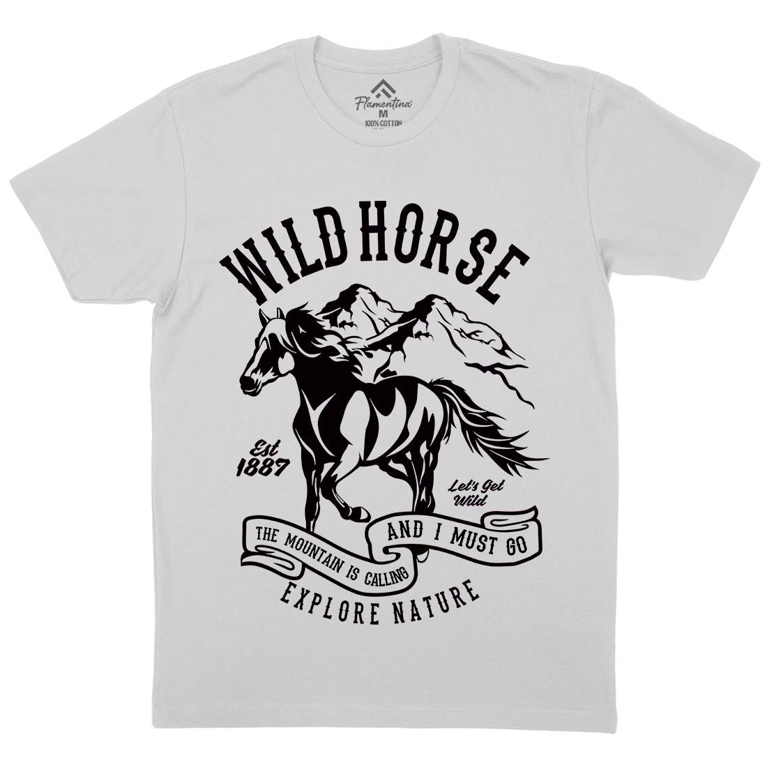 Wild Horse Mens Crew Neck T-Shirt Animals B473