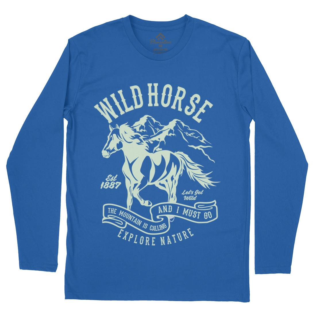 Wild Horse Mens Long Sleeve T-Shirt Animals B473