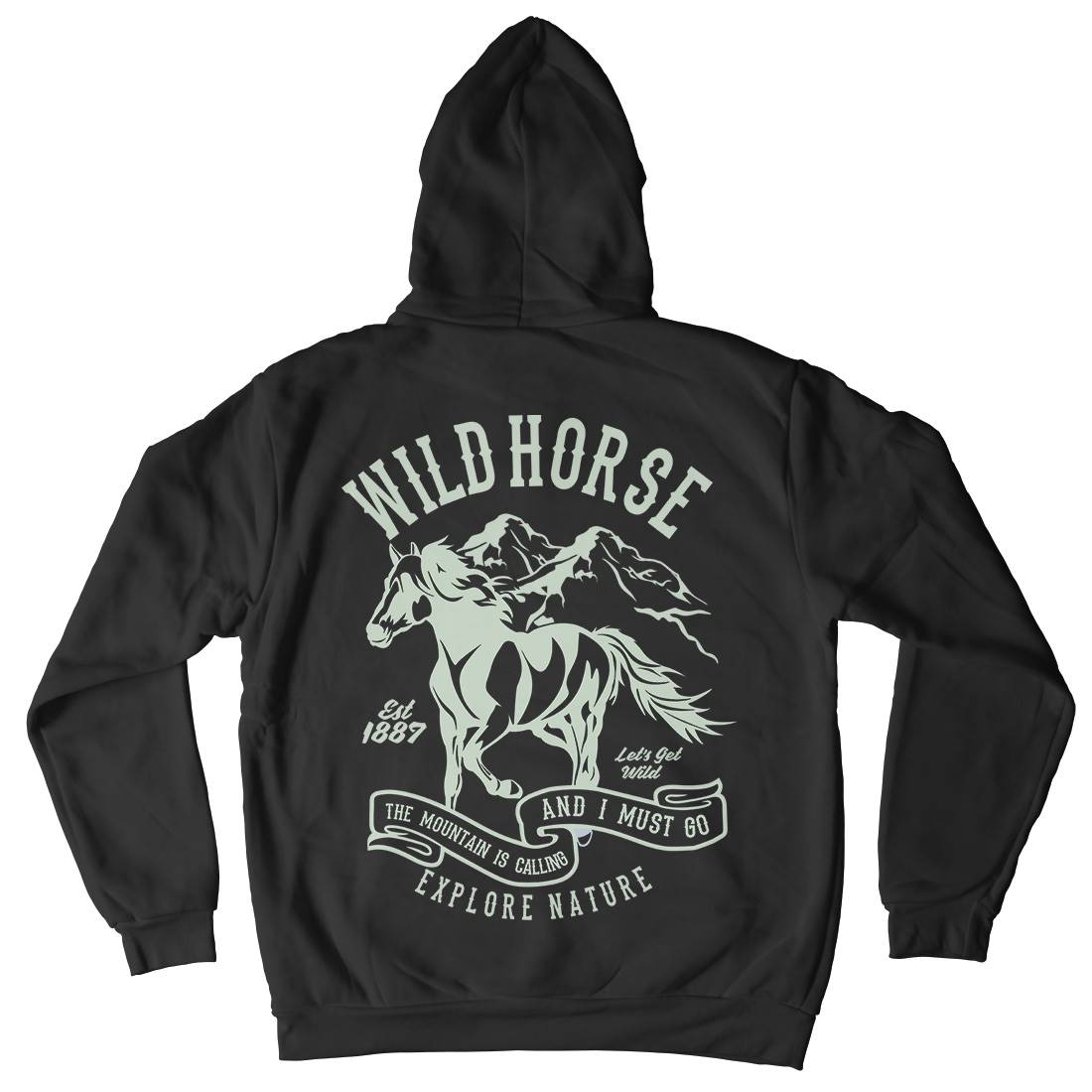 Wild Horse Mens Hoodie With Pocket Animals B473