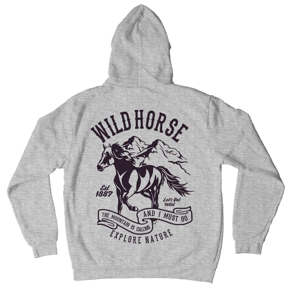 Wild Horse Mens Hoodie With Pocket Animals B473