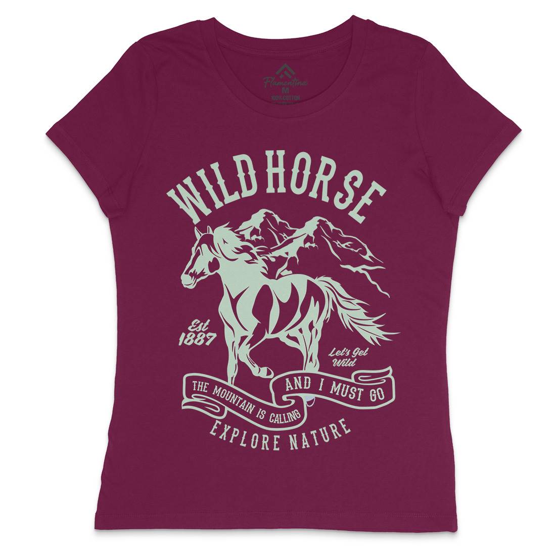 Wild Horse Womens Crew Neck T-Shirt Animals B473