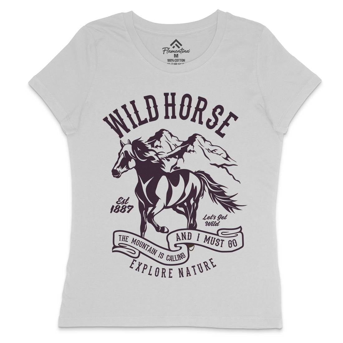 Wild Horse Womens Crew Neck T-Shirt Animals B473