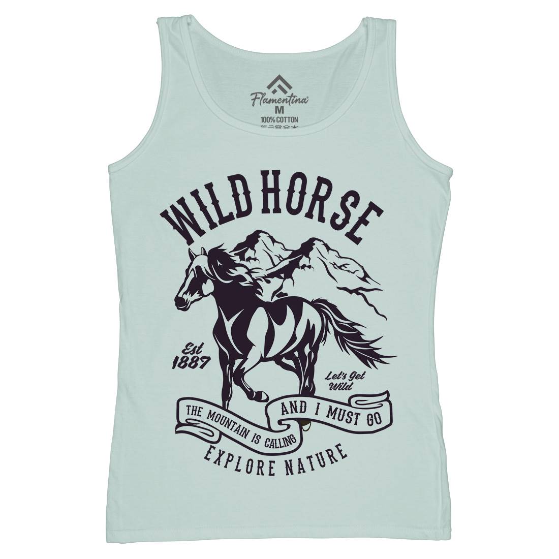 Wild Horse Womens Organic Tank Top Vest Animals B473