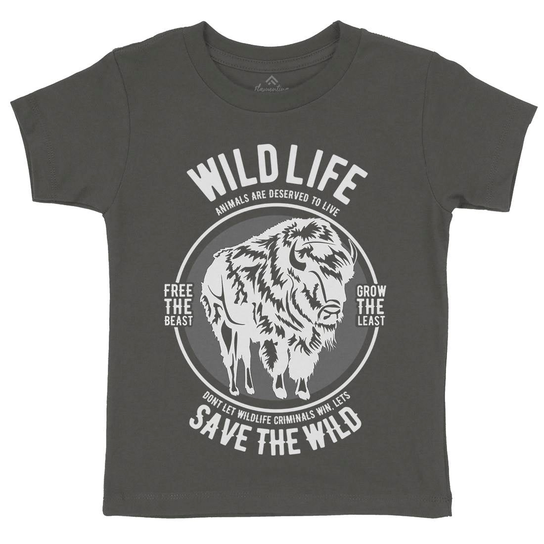 Wild Life Kids Crew Neck T-Shirt Animals B474