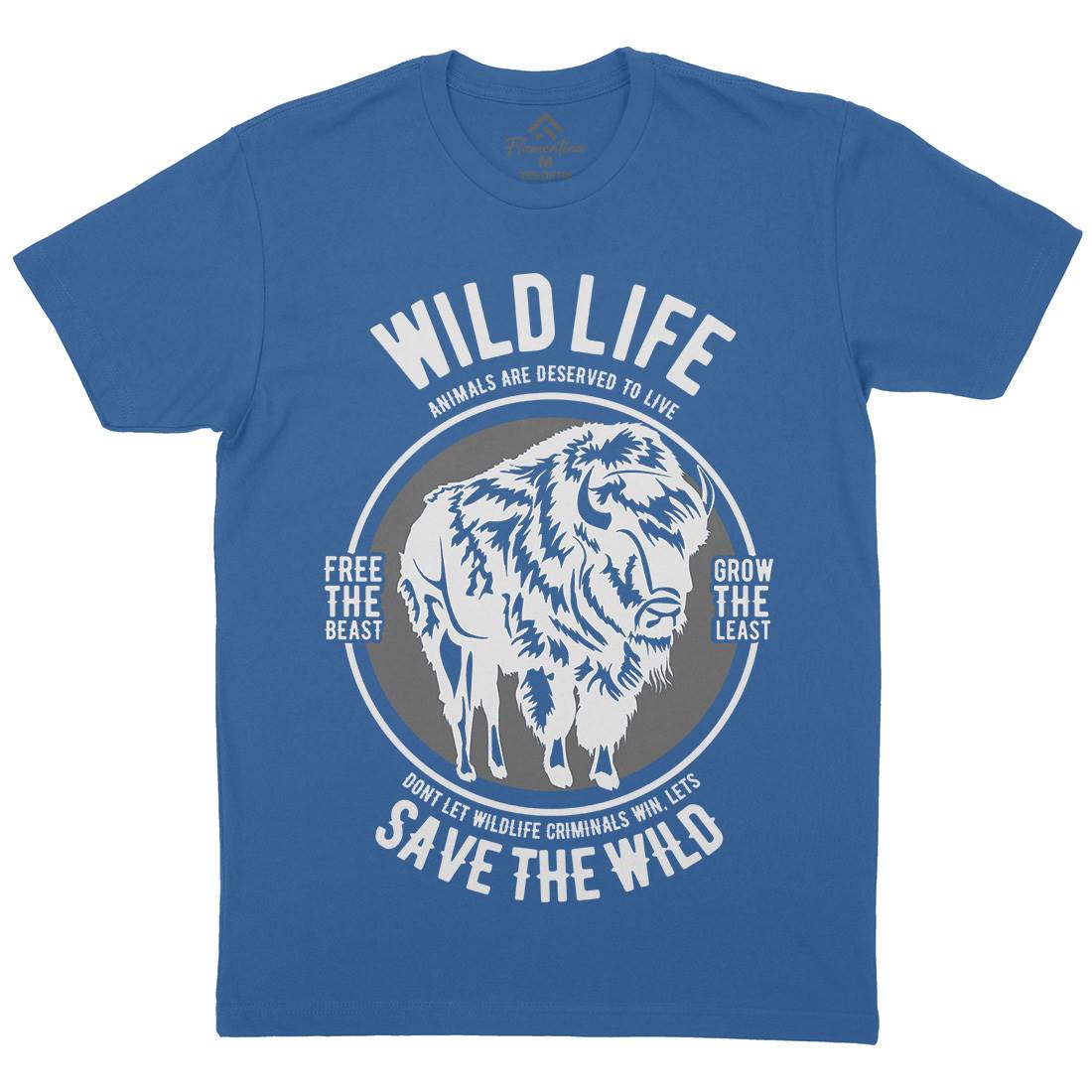 Wild Life Mens Crew Neck T-Shirt Animals B474
